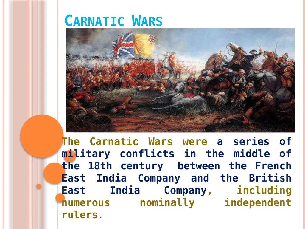 Carnatic Wars The Carnatic Wars were a series of - slide 1 of 12