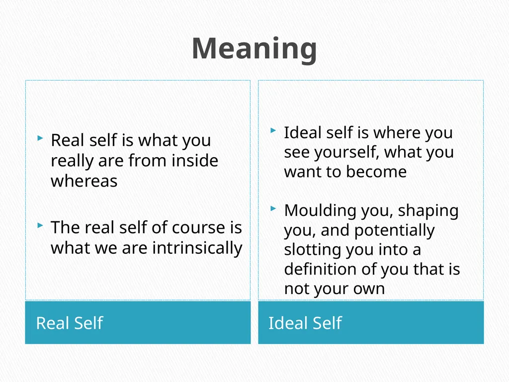 Difference Between; Real Self and Ideal Self Mr. - slide 6 of 11