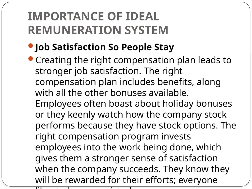 UNIT-3 IMPORTANCE OF IDEAL REMUNERATION SYSTEM - slide 13 of 24