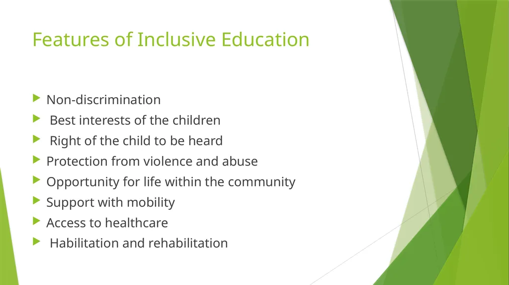 Inclusive education Concept Meaning and Importance - slide 9 of 12
