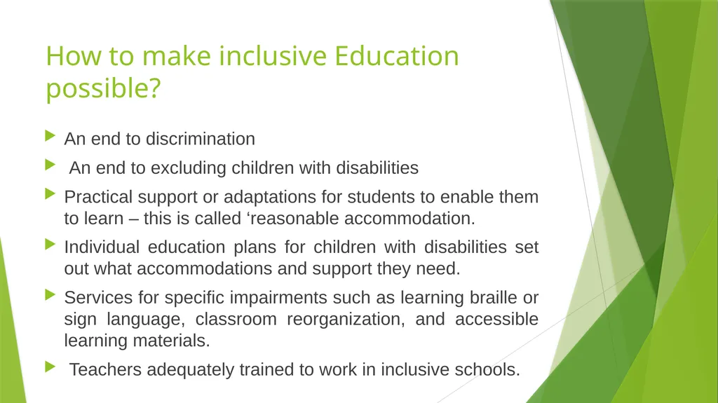 Inclusive education Concept Meaning and Importance - slide 8 of 12
