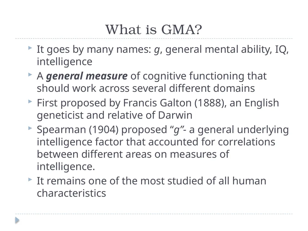 General Mental Ability John Manning Overview - slide 3 of 23