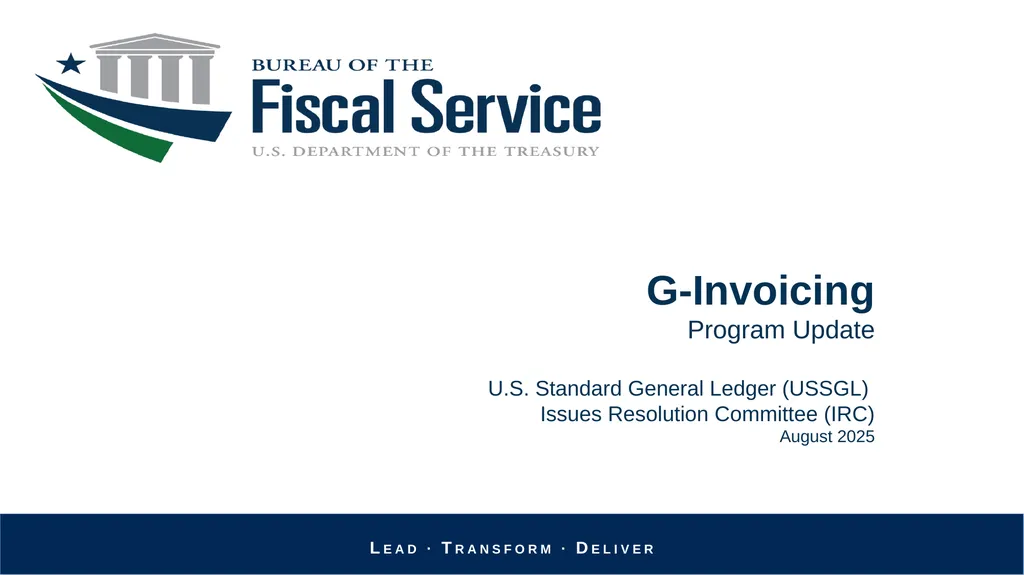 G-Invoicing Program Update U.S. Standard General - slide 1 of 3