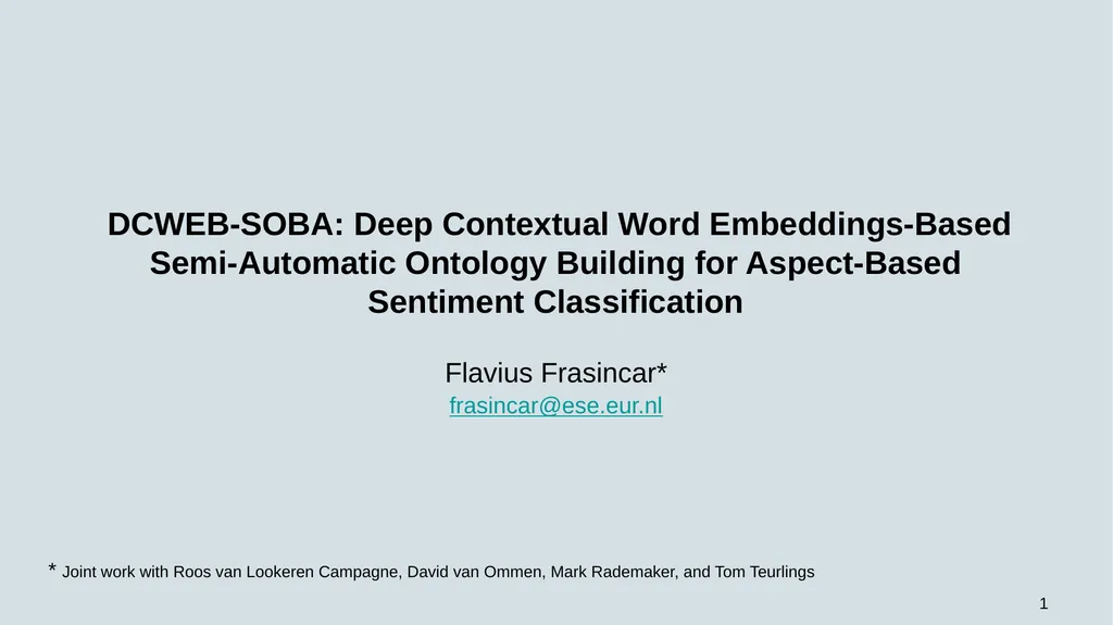 1 DCWEB-SOBA: Deep Contextual Word - slide 1 of 34