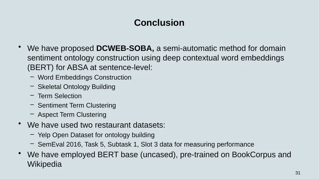 1 DCWEB-SOBA: Deep Contextual Word - slide 31 of 34