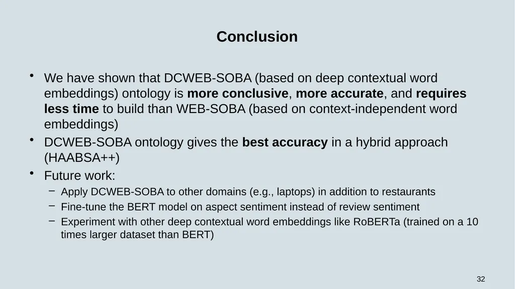 1 DCWEB-SOBA: Deep Contextual Word - slide 32 of 34