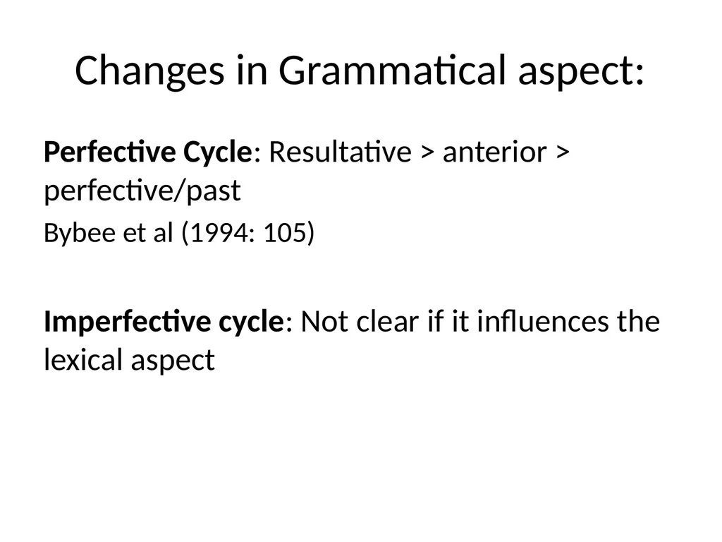 Changes in Aspect Elly van Gelderen Workshop - slide 66 of 77