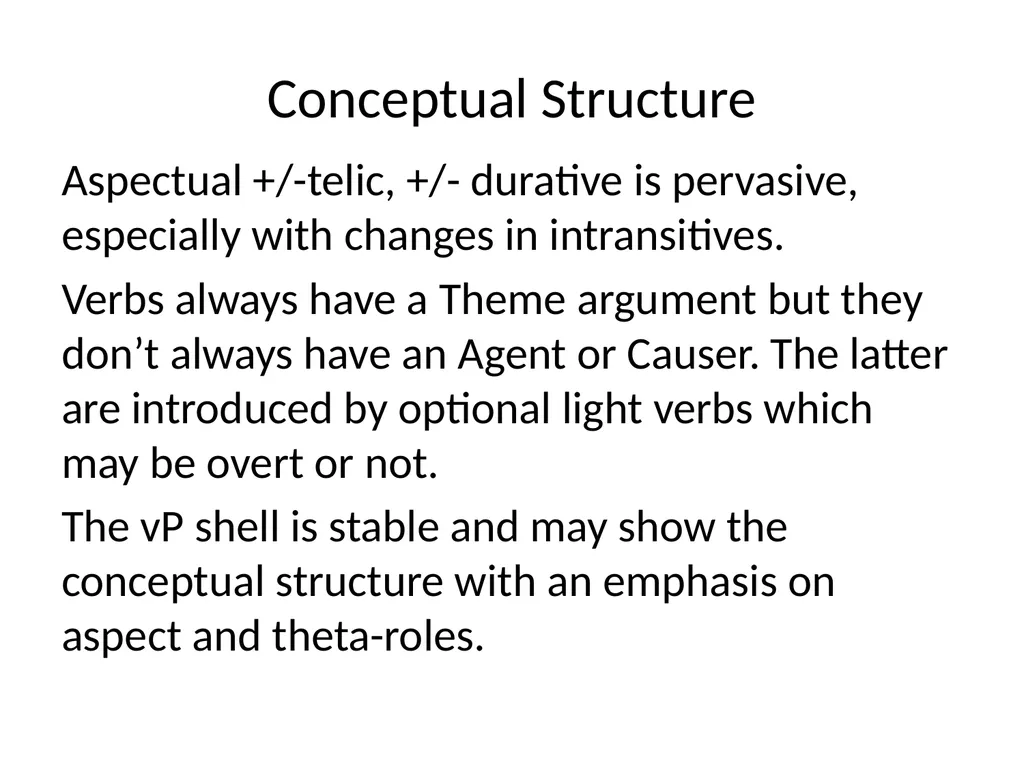 Changes in Aspect Elly van Gelderen Workshop - slide 67 of 77