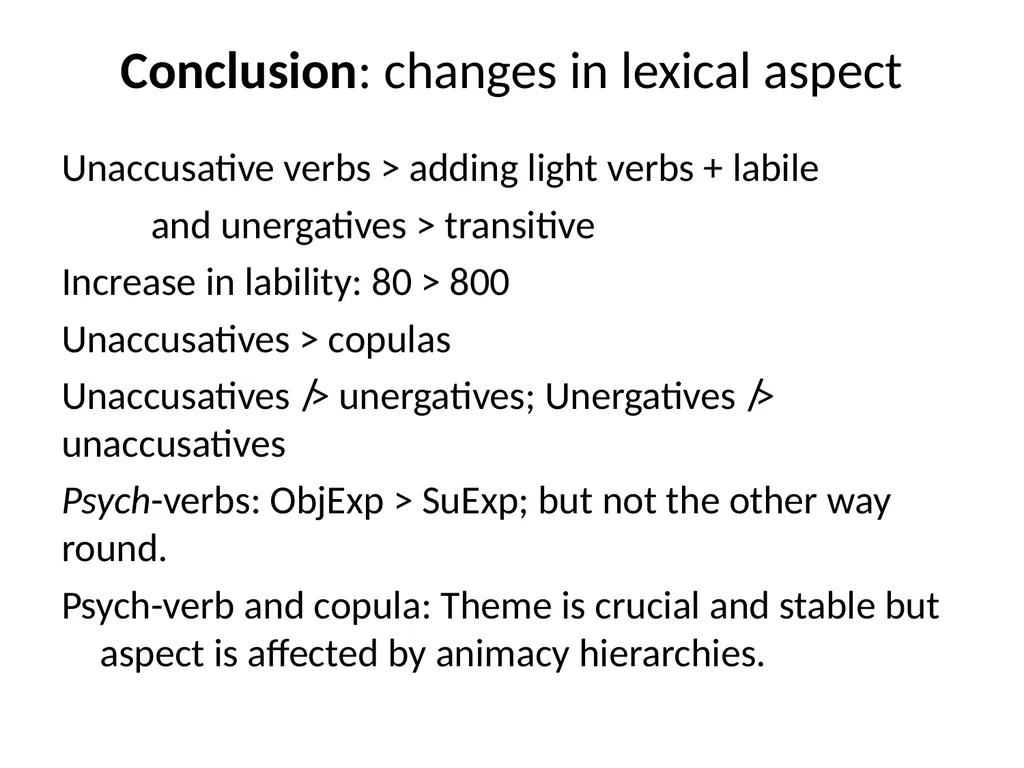Changes in Aspect Elly van Gelderen Workshop - slide 65 of 77