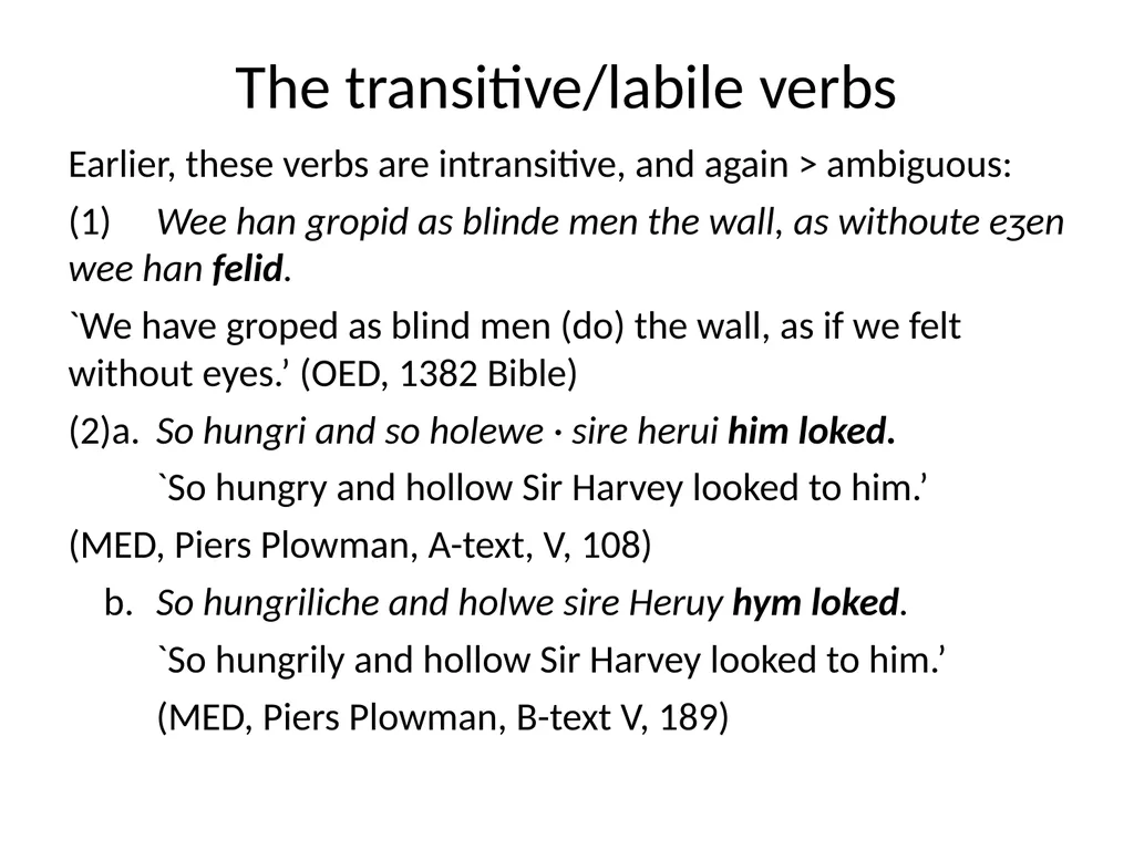 Changes in Aspect Elly van Gelderen Workshop - slide 33 of 77