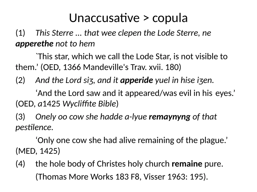 Changes in Aspect Elly van Gelderen Workshop - slide 30 of 77