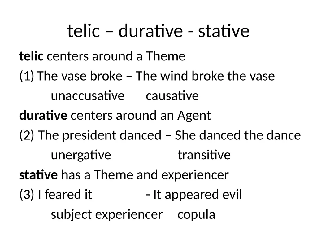 Changes in Aspect Elly van Gelderen Workshop - slide 6 of 77