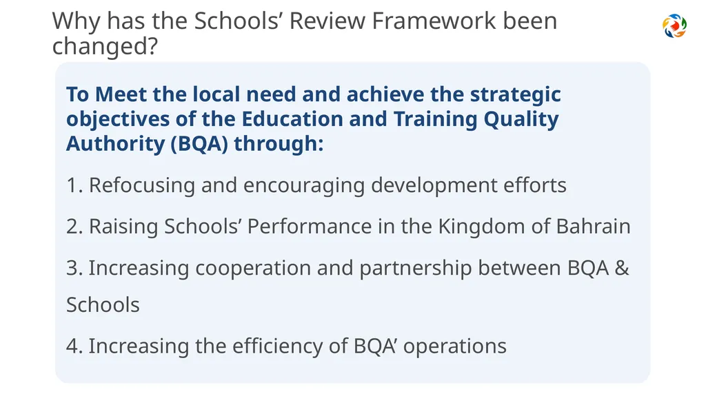 Introduction to the Schools’ Review Framework in - slide 2 of 14