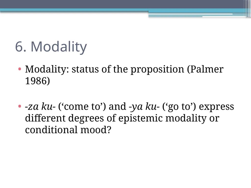 Tense, Aspect and Modality in Xhosa Stefan Savić - slide 36 of 42