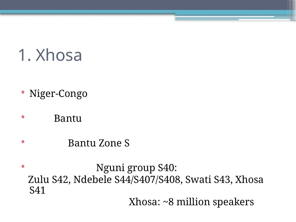 Tense, Aspect and Modality in Xhosa Stefan Savić - slide 3 of 42