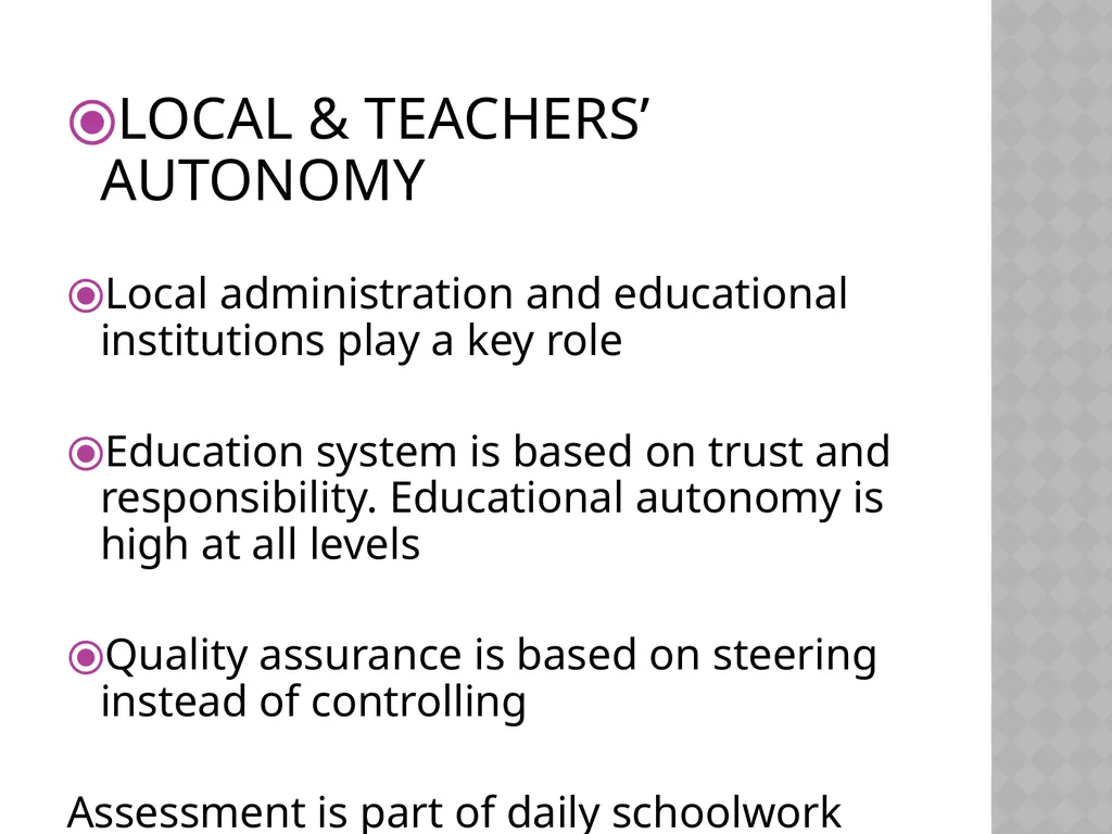 FINNISH EDUCATION IN A NUTSHELL MAIN PRINCIPALS: - slide 5 of 8