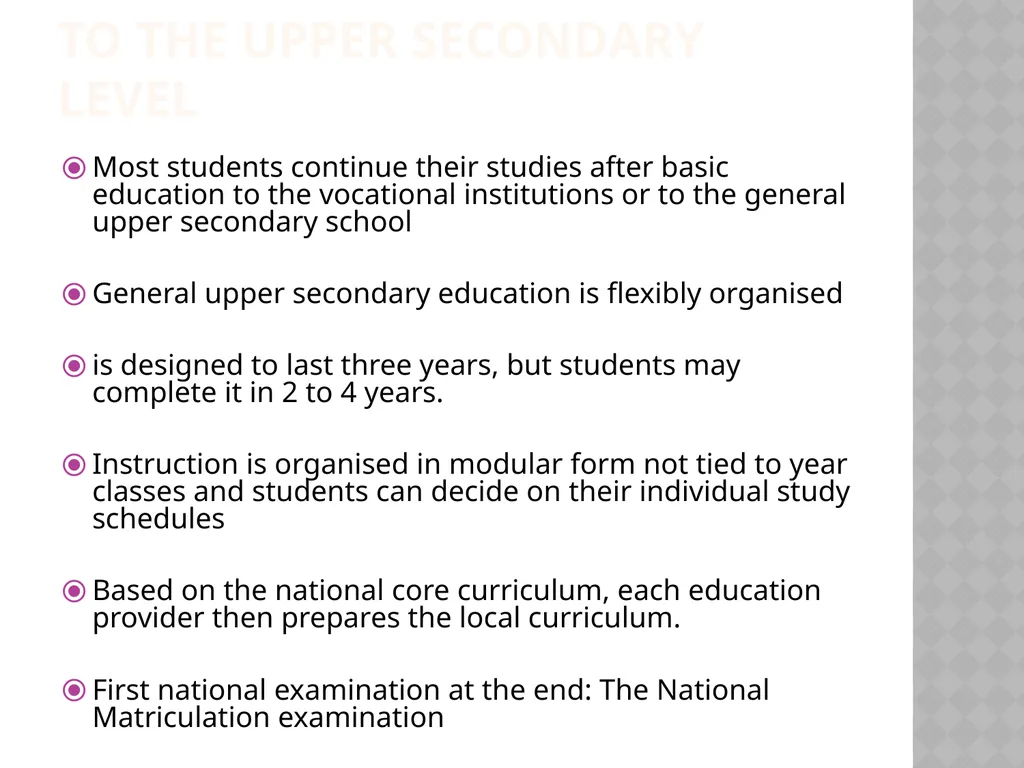 FINNISH EDUCATION IN A NUTSHELL MAIN PRINCIPALS: - slide 7 of 8