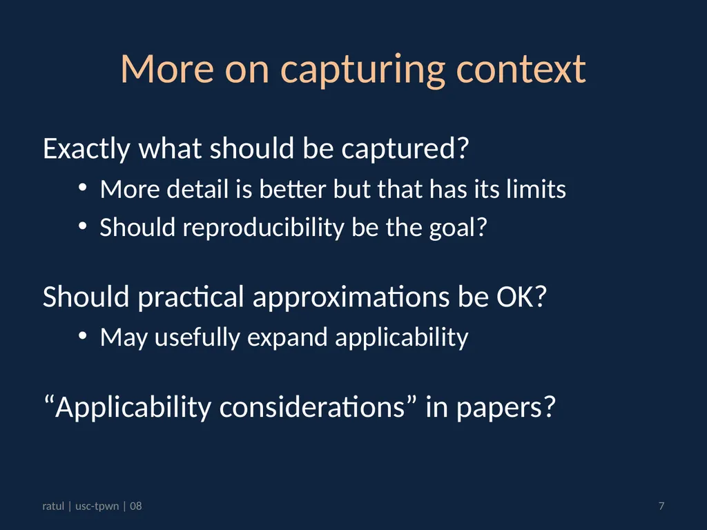 What constitutes a useful experimental result? - slide 7 of 7
