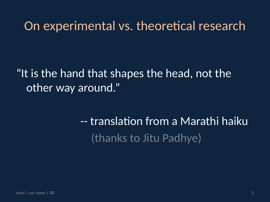 What constitutes a useful experimental result? - slide 2 of 7
