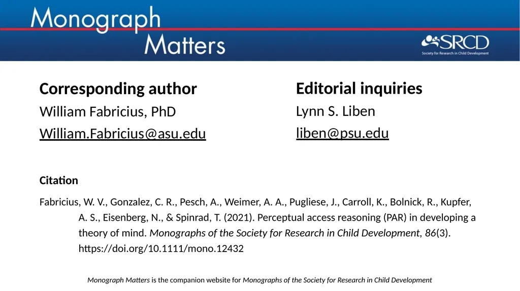 For this issue, visit doi.org/10.1111/mono.12432 - slide 27 of 27