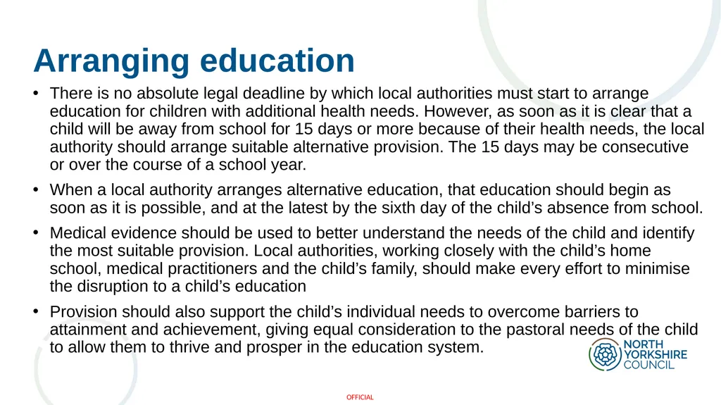 Arranging education for children who cannot attend - slide 11 of 30