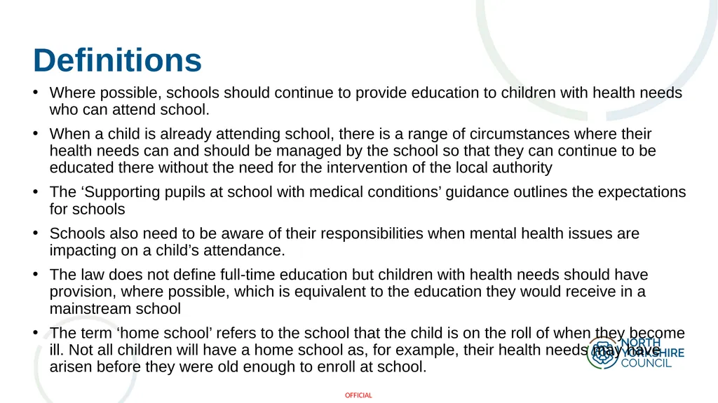 Arranging education for children who cannot attend - slide 8 of 30