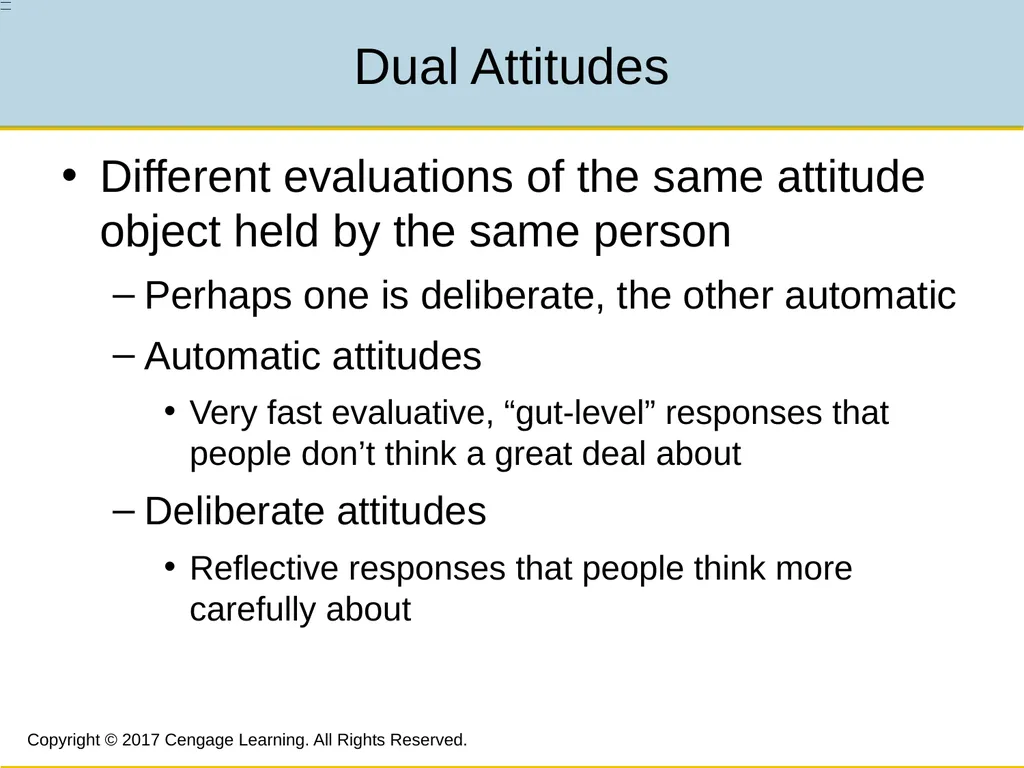 7 Attitudes, Beliefs, and Consistency Copyright © - slide 5 of 28