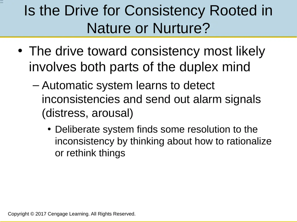 7 Attitudes, Beliefs, and Consistency Copyright © - slide 18 of 28