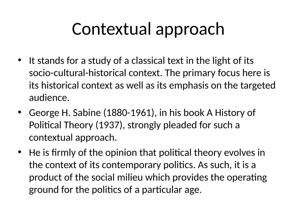 Contextual approach It stands for a study of a - slide 1 of 9