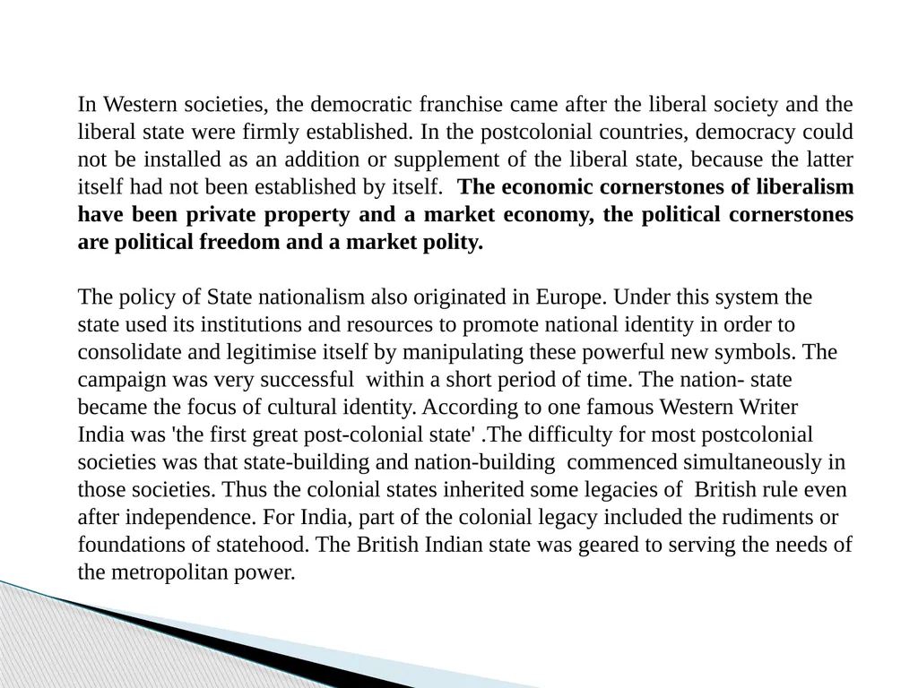 Liberal Approach to the study of Indian Politics - slide 6 of 14