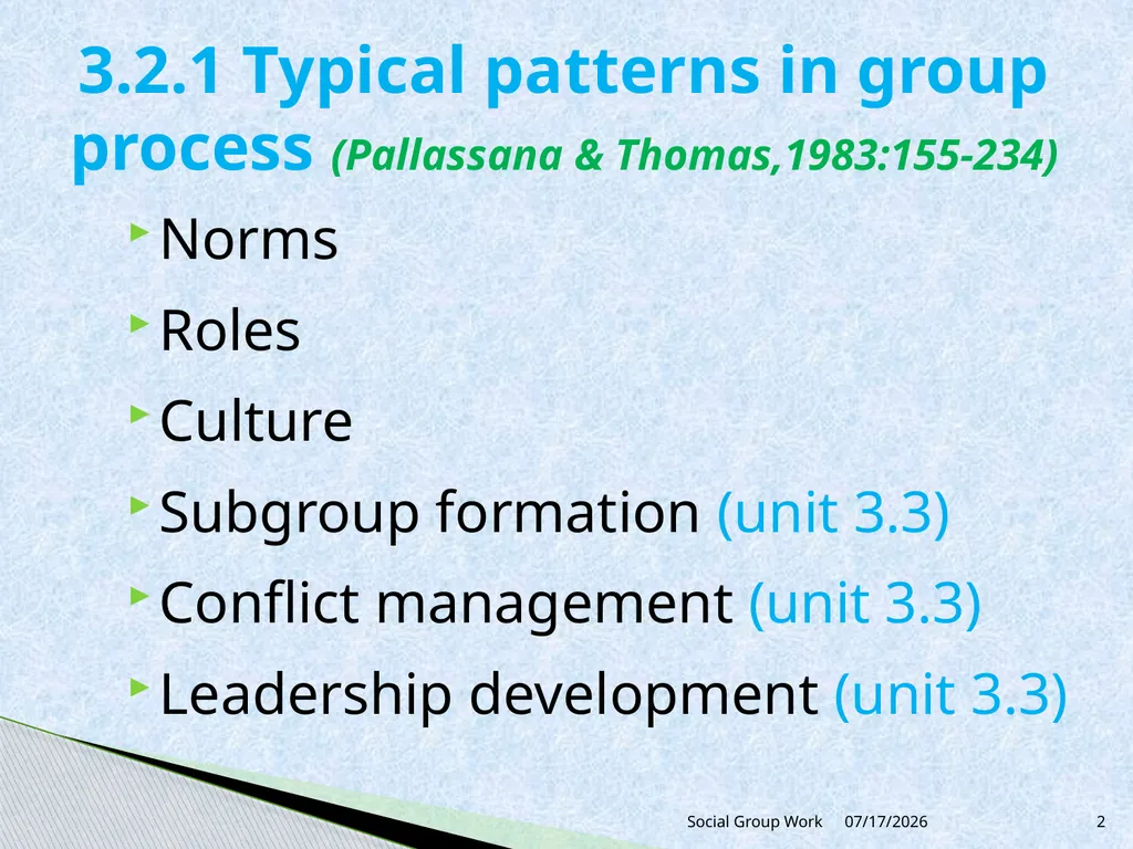 Unit 3 Group process and group dynamics 3.2 - slide 2 of 18