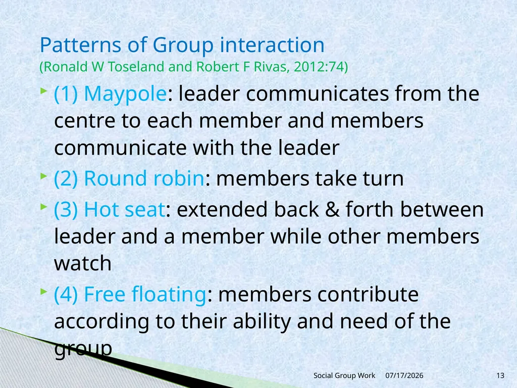 Unit 3 Group process and group dynamics 3.2 - slide 13 of 18