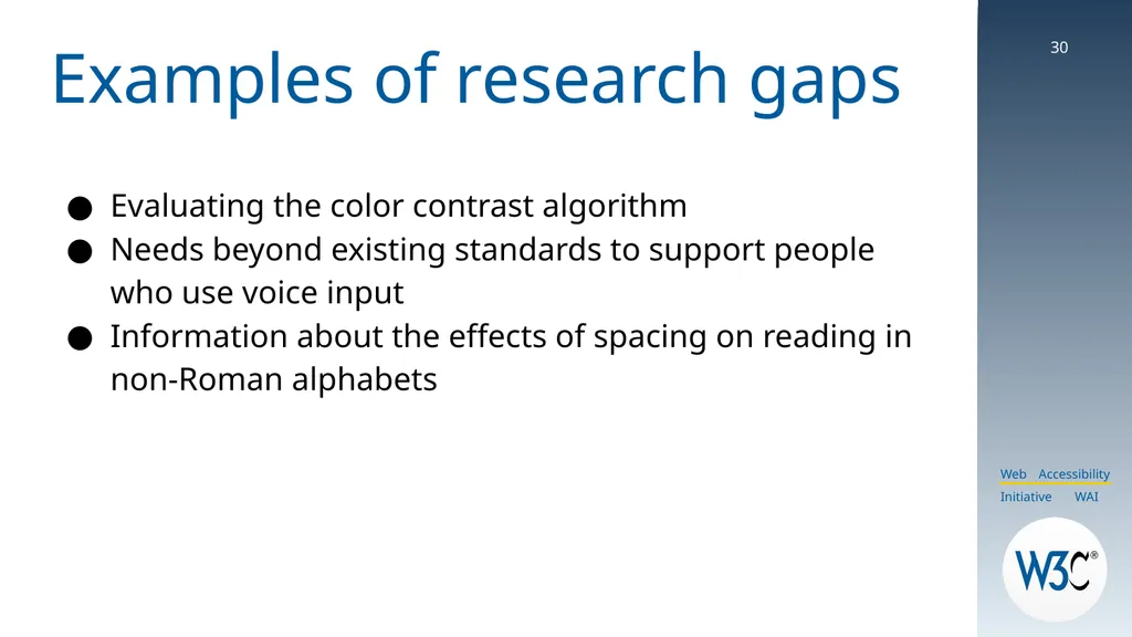 WCAG 3: The True Story! CSUN 2025 Slides are - slide 30 of 37