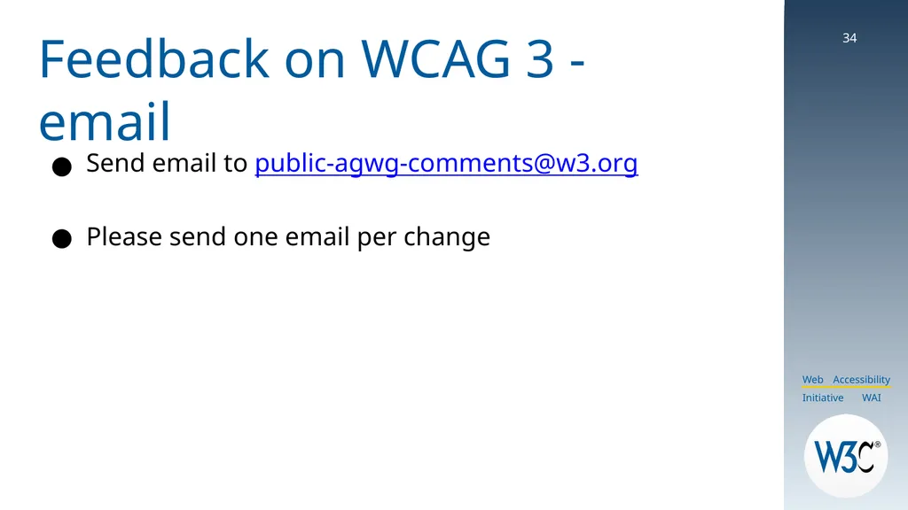 WCAG 3: The True Story! CSUN 2025 Slides are - slide 34 of 37