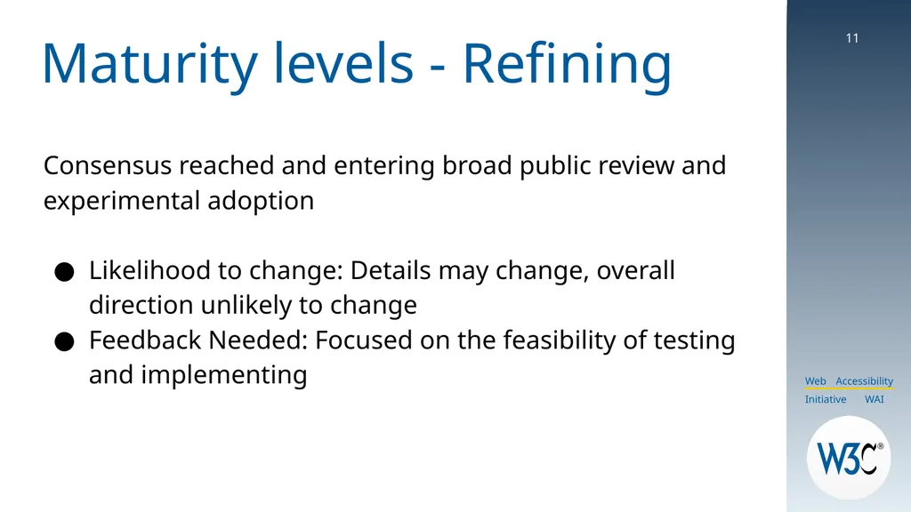 WCAG 3: The True Story! CSUN 2025 Slides are - slide 11 of 37