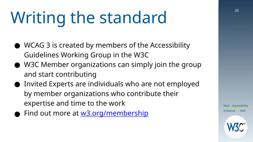 WCAG 3: The True Story! CSUN 2025 Slides are - slide 35 of 37