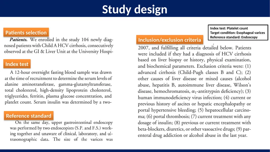 Diagnostic test accuracy. Study design and the 2x2 - slide 7 of 16