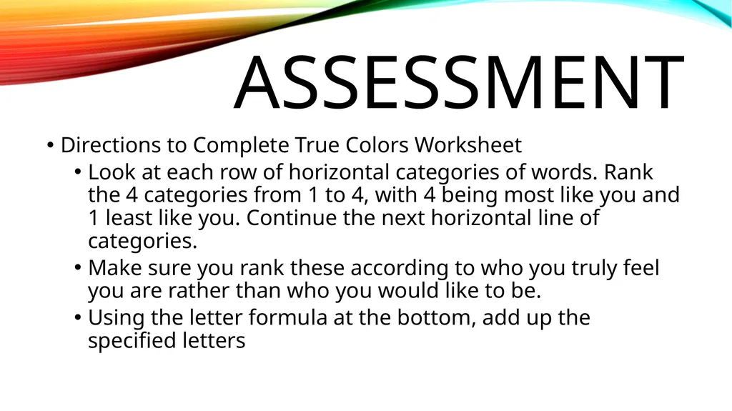 True Colors True colors Four distinctive - slide 3 of 11