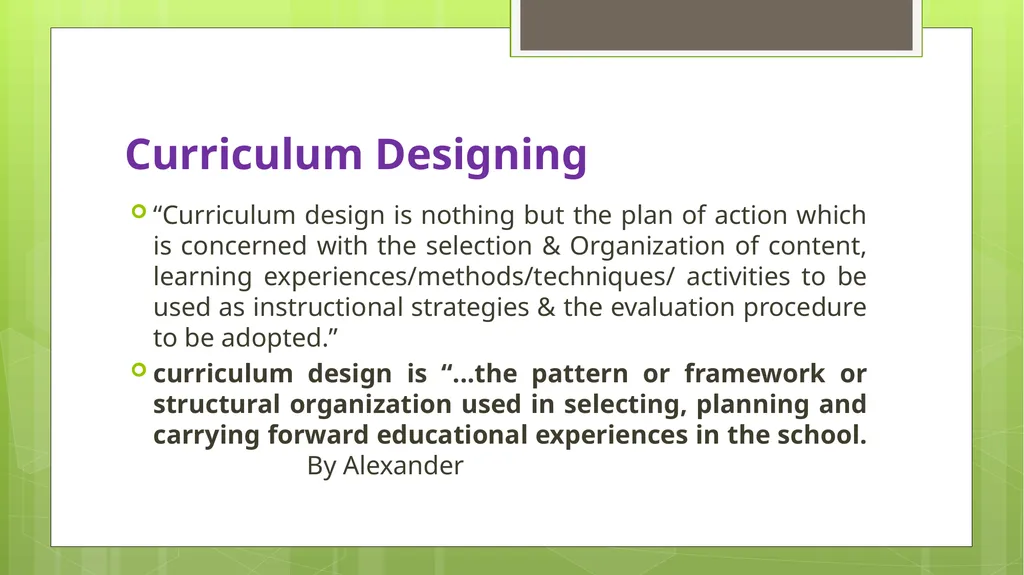 BED202: Unit 2 Dimensions of Curriculum By: - slide 22 of 68