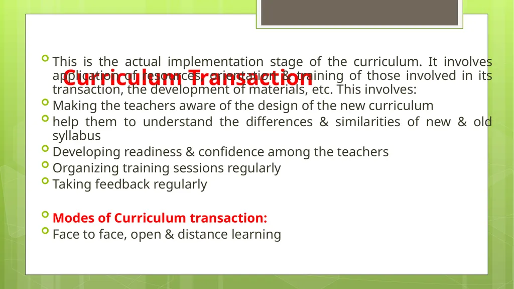 BED202: Unit 2 Dimensions of Curriculum By: - slide 34 of 68