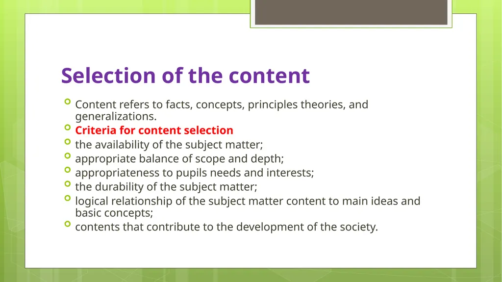 BED202: Unit 2 Dimensions of Curriculum By: - slide 27 of 68
