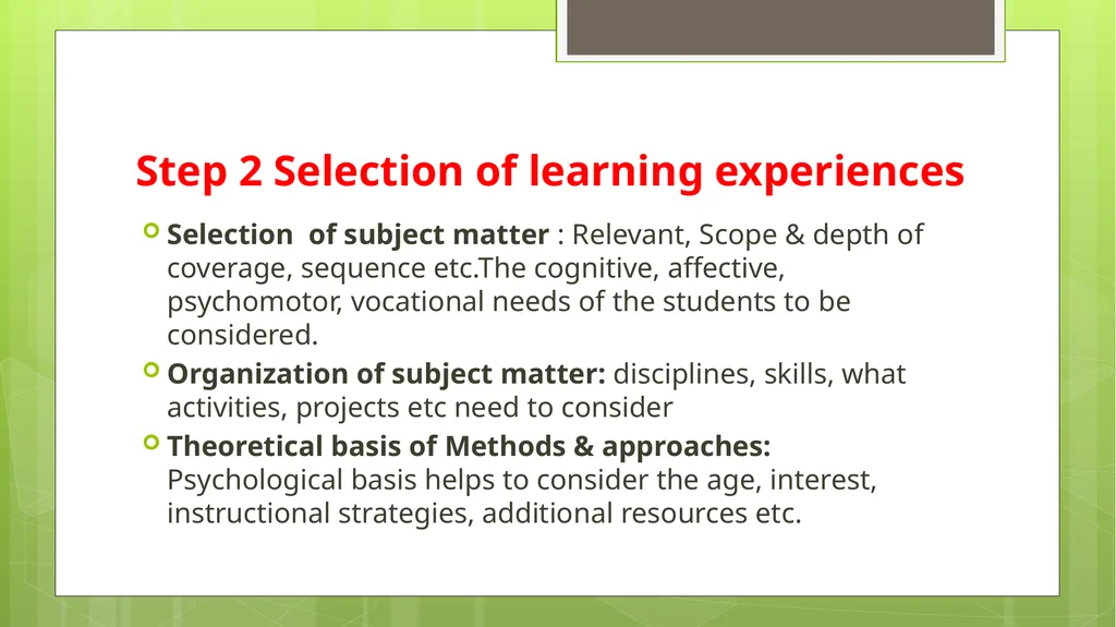 BED202: Unit 2 Dimensions of Curriculum By: - slide 55 of 68