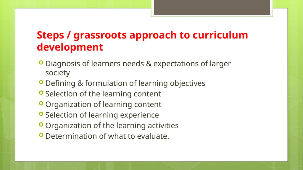 BED202: Unit 2 Dimensions of Curriculum By: - slide 41 of 68