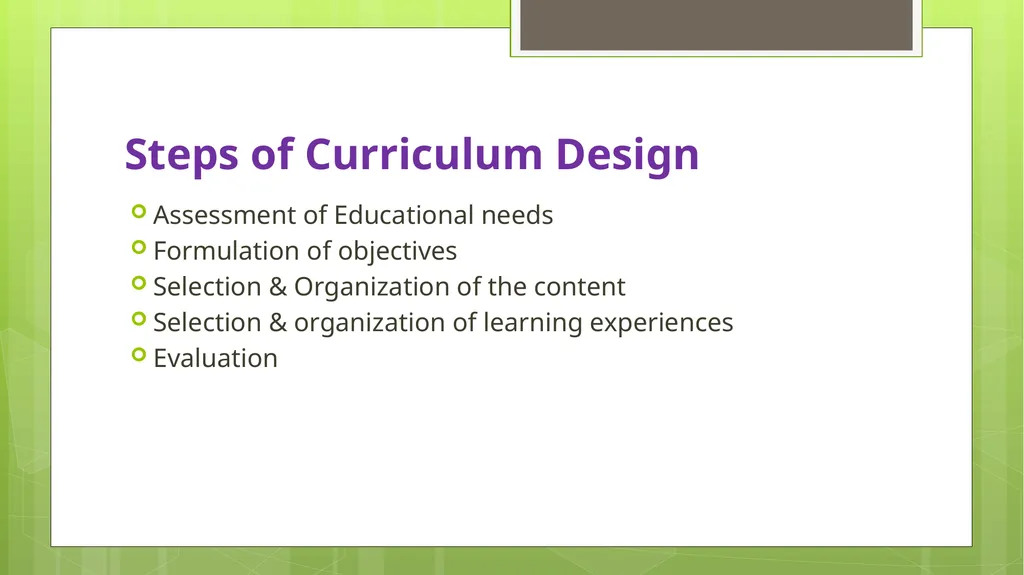 BED202: Unit 2 Dimensions of Curriculum By: - slide 24 of 68