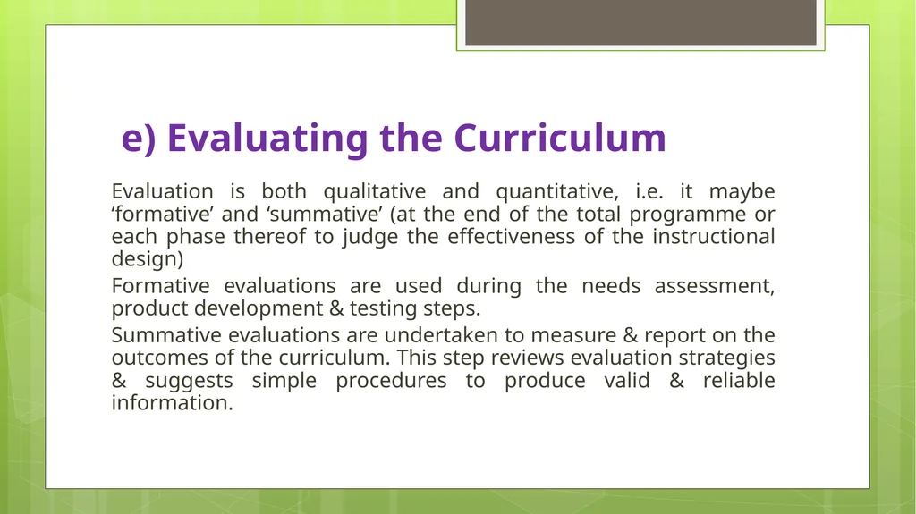 BED202: Unit 2 Dimensions of Curriculum By: - slide 32 of 68