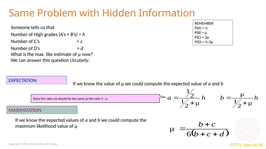 Expectation Maximization CS771: Introduction to - slide 5 of 16