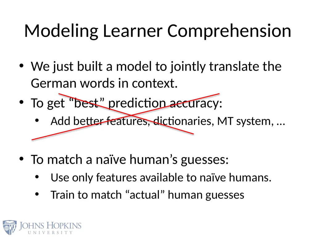 User Modeling in Language Learning with Macaronic - slide 39 of 73