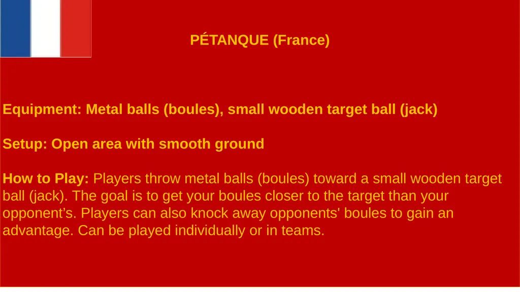TEN GAMES FOR PHYSICAL EDUCATION FROM AROUND THE - slide 23 of 33