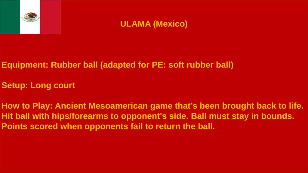 TEN GAMES FOR PHYSICAL EDUCATION FROM AROUND THE - slide 11 of 33