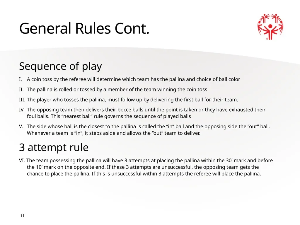 Bocce 1 The Basics Sport season: April - June - slide 11 of 23